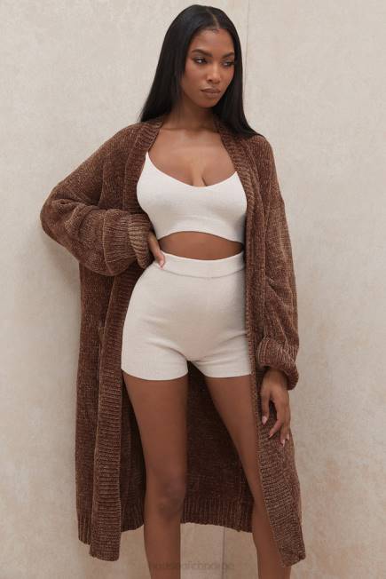 klær celine sjokolade chenille slouchy cardigan House of CB J6RL1048