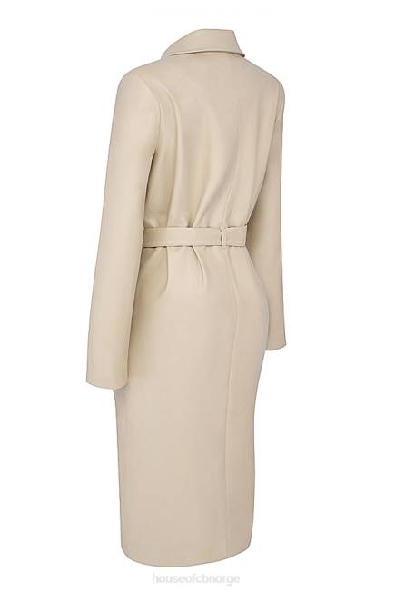 klær ariel beige trenchcoat i vegansk skinn House of CB J6RL1030