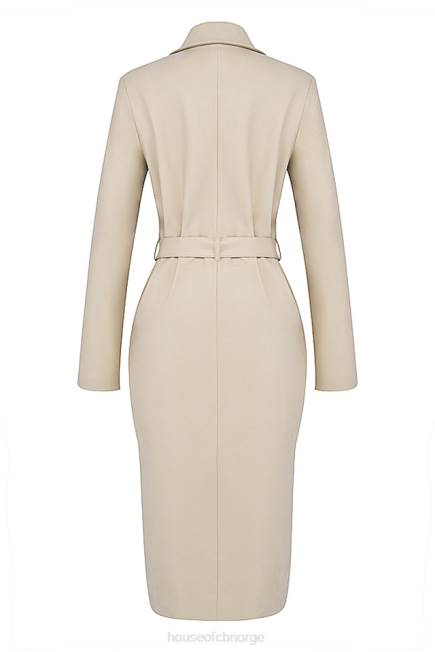 klær ariel beige trenchcoat i vegansk skinn House of CB J6RL1030
