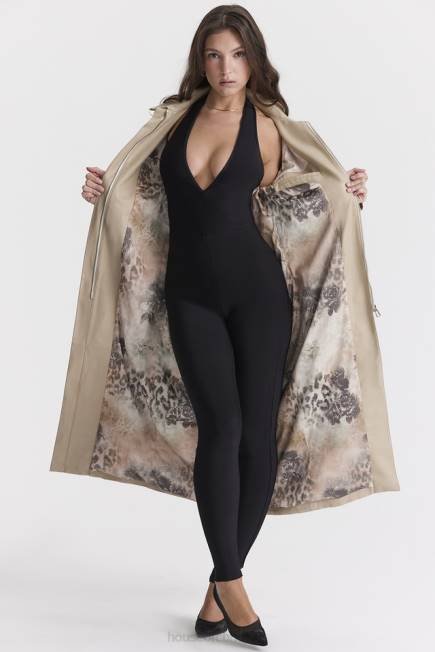 klær ariel beige trenchcoat i vegansk skinn House of CB J6RL1030