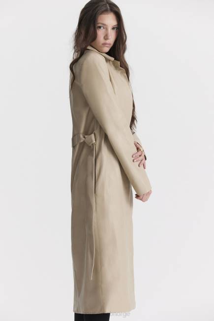 klær ariel beige trenchcoat i vegansk skinn House of CB J6RL1030