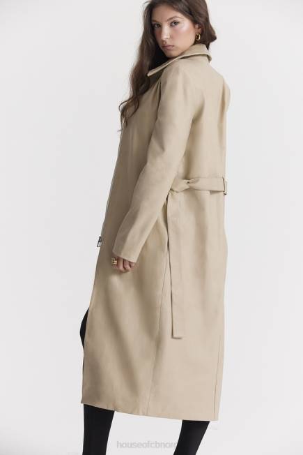 klær ariel beige trenchcoat i vegansk skinn House of CB J6RL1030
