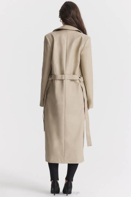 klær ariel beige trenchcoat i vegansk skinn House of CB J6RL1030