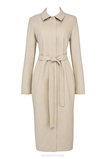 klær ariel beige trenchcoat i vegansk skinn House of CB J6RL1030
