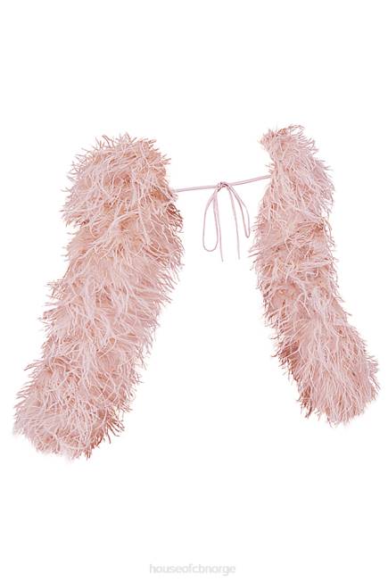 klær ask myk rosa marabou jakke med ermer House of CB J6RL1035