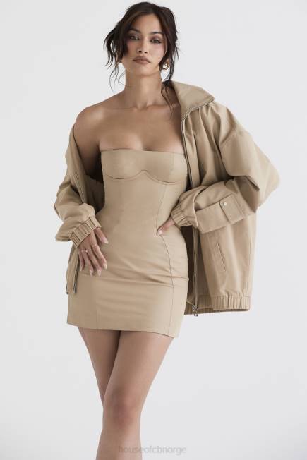 klær cami taupe oversized treningsjakke House of CB J6RL1042