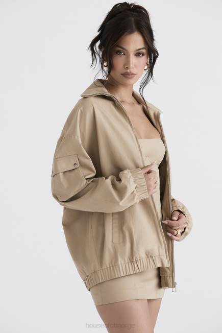 klær cami taupe oversized treningsjakke House of CB J6RL1042