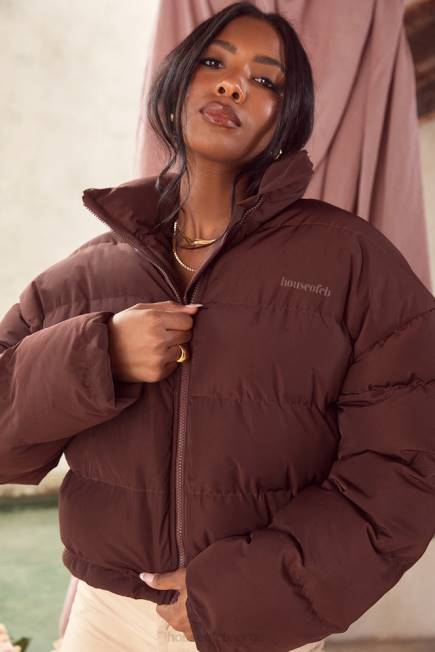 klær hero chocolate oversized pufferjakke i c-form House of CB J6RL1047