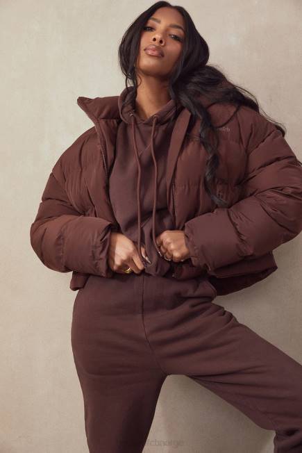 klær hero chocolate oversized pufferjakke i c-form House of CB J6RL1047