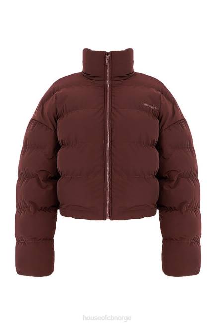 klær hero chocolate oversized pufferjakke i c-form House of CB J6RL1047