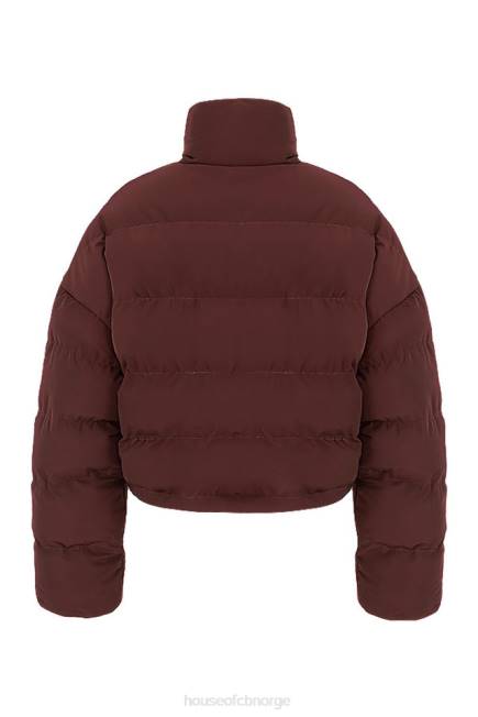 klær hero chocolate oversized pufferjakke i c-form House of CB J6RL1047