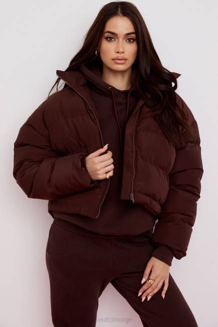 klær hero chocolate oversized pufferjakke i c-form House of CB J6RL1047