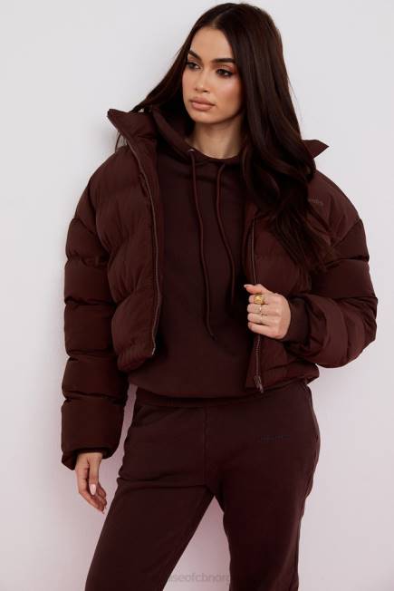 klær hero chocolate oversized pufferjakke i c-form House of CB J6RL1047