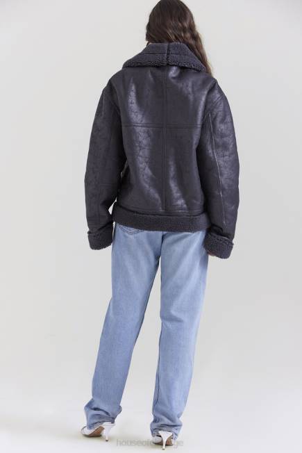 klær madden grey vegansk shearling aviator jakke House of CB J6RL1026