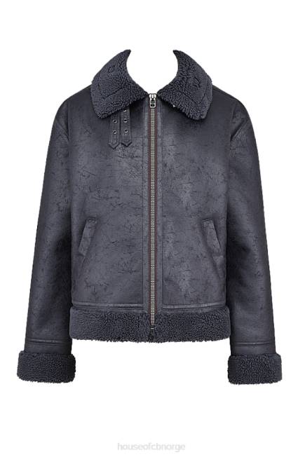 klær madden grey vegansk shearling aviator jakke House of CB J6RL1026