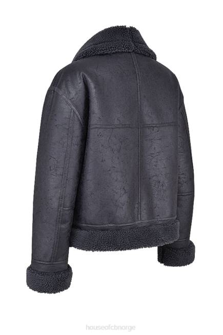 klær madden grey vegansk shearling aviator jakke House of CB J6RL1026