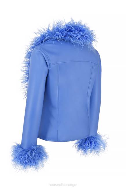 klær salome cornflower vegansk skinnjakke House of CB J6RL1045