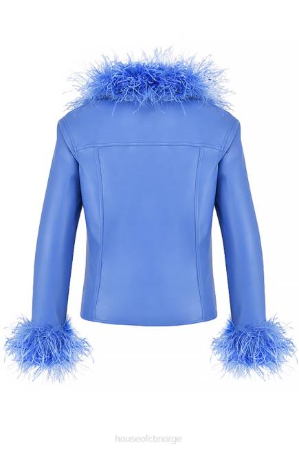 klær salome cornflower vegansk skinnjakke House of CB J6RL1045