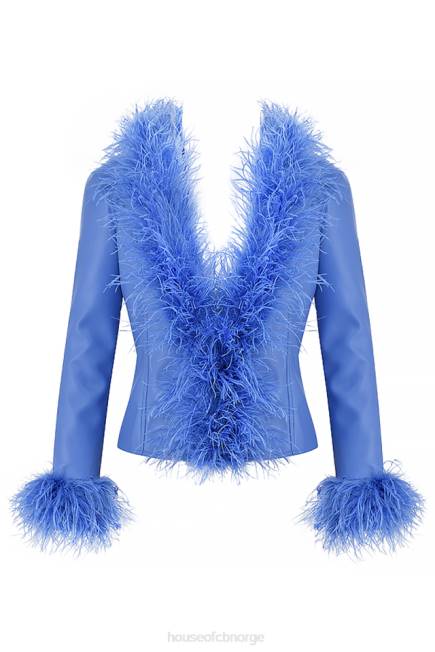 klær salome cornflower vegansk skinnjakke House of CB J6RL1045