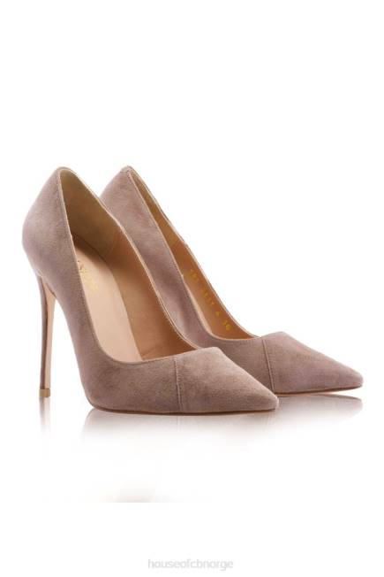 sko paris 4\' mokka semsket hæl med spisse tå House of CB J6RL1125