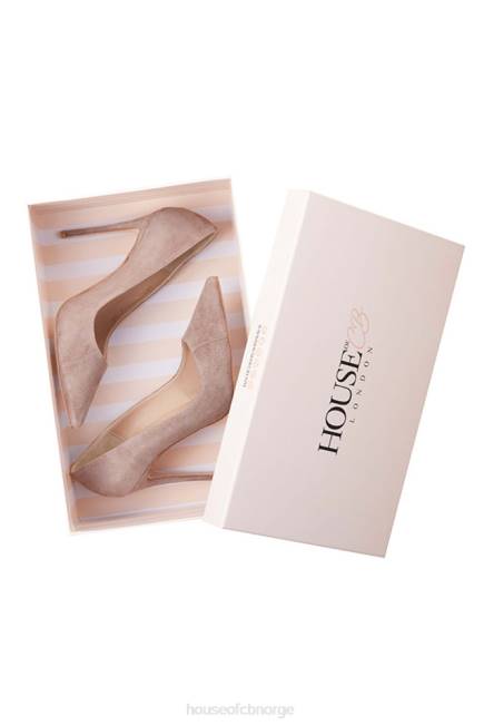 sko paris 4\' mokka semsket hæl med spisse tå House of CB J6RL1125
