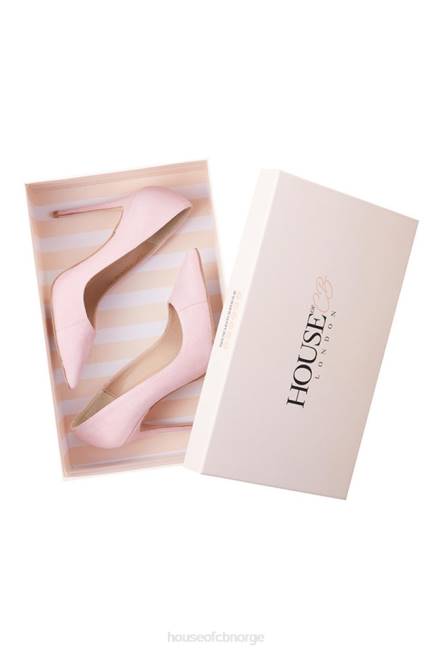sko paris 5\' rosa semsket hæl med spisse tå House of CB J6RL1129
