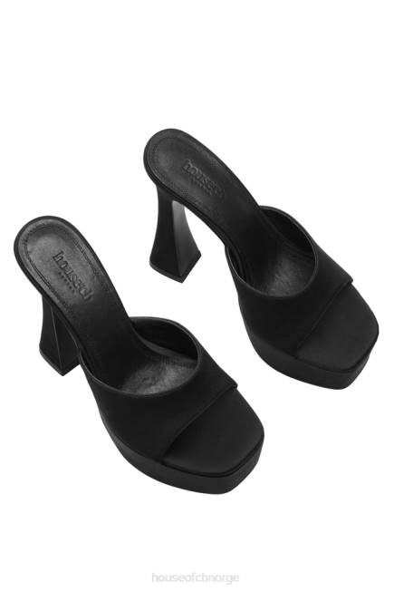 sko alessandra svart sateng plattform muldyr House of CB J6RL1065