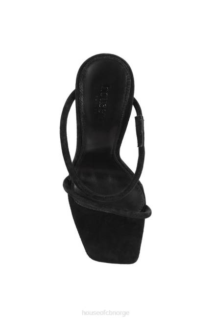sko barbeint svart semsket skinny rem sandal House of CB J6RL1104