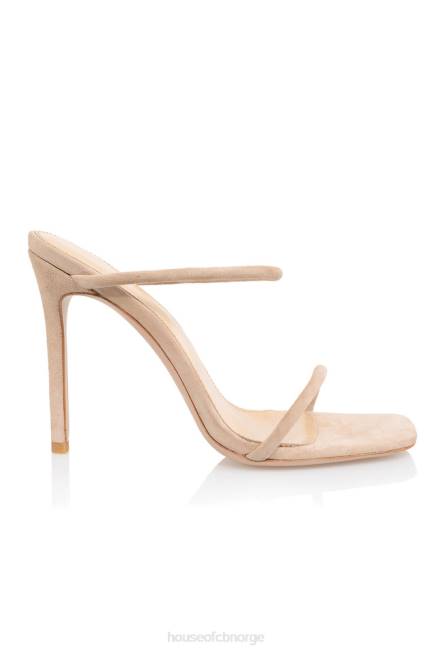 sko barfot, beige semsket skinny sandal med stropp House of CB J6RL1107