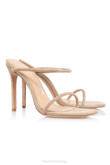 sko barfot, beige semsket skinny sandal med stropp House of CB J6RL1107
