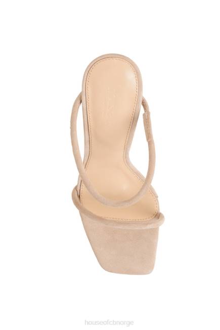 sko barfot, beige semsket skinny sandal med stropp House of CB J6RL1107
