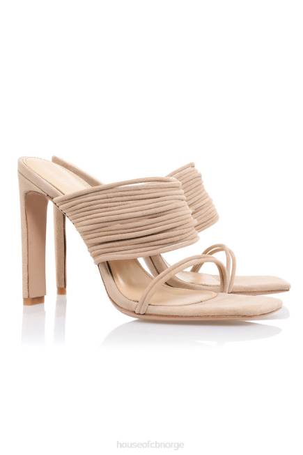 sko evangeline beige sandaler med firkantet tå House of CB J6RL1105