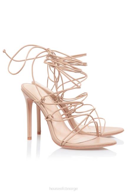 sko tao 100 beige skinn knapt der sandal House of CB J6RL1101