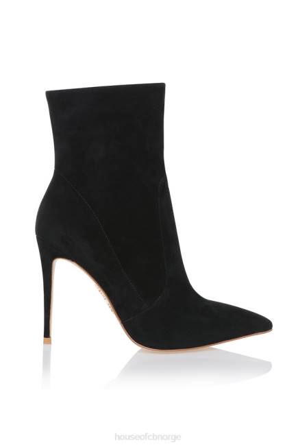 sko serpenti svart semsket stiletto ankelstøvlett House of CB J6RL1123