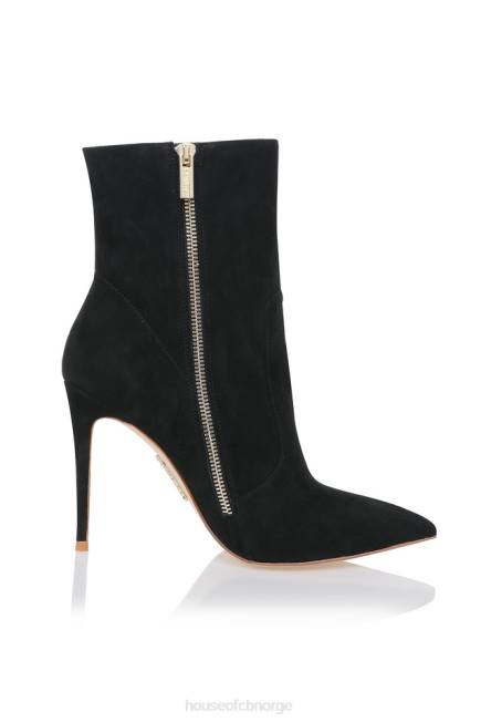 sko serpenti svart semsket stiletto ankelstøvlett House of CB J6RL1123