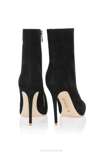 sko serpenti svart semsket stiletto ankelstøvlett House of CB J6RL1123